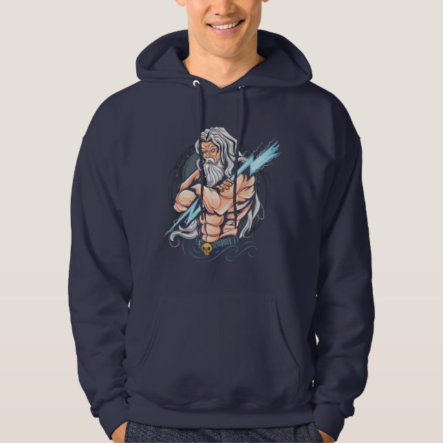 Tunn gul teckningsdesign hoodie (Framsida)