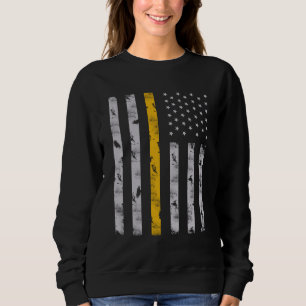 Tunn guld-linje flagga 911-avsändare har drabbats t shirt