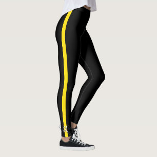 Tunn gult fodrar den initiala Dispatchermonogramen Leggings