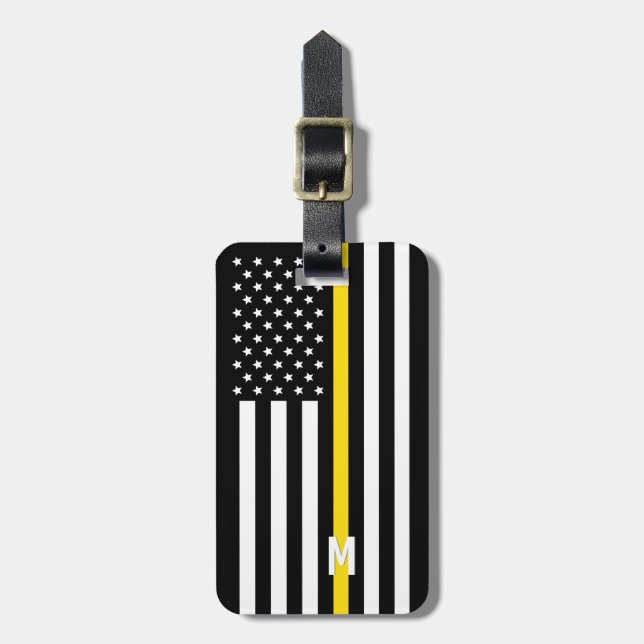 Tunn gult fodrar Dispatcheramerikanska Bagagebricka (Vertikal Framsida)