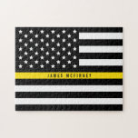 Tunn gult fodrar Dispatcheramerikanska Pussel<br><div class="desc">Detta roliga pussel presenterar en svartvit gult för dispatcher fodrar thin amerikanska flaggan personifierar,  genom att byta ut ta provnamn med ditt egna namn. Gör en underbar gåva.</div>