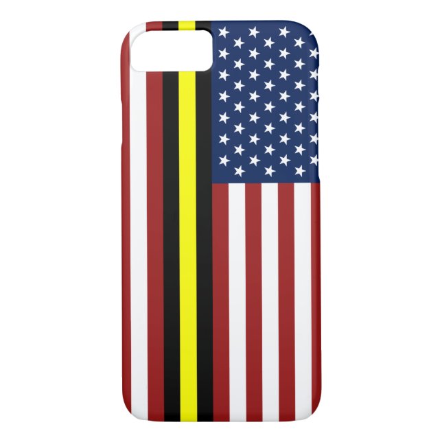Tunn gult fodrar Dispatcherflagga Case-Mate iPhone Skal (Baksida)
