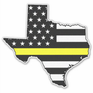 Tunn Gult Line Flagga Texas Klistermärken
