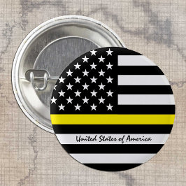 Tunn Gult Line Flagga, USA Dispatchers/Services Knapp