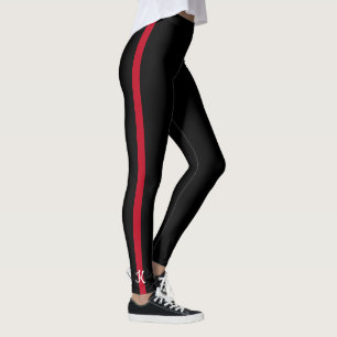 Tunn initial röd linjebrandmanMonogram Leggings