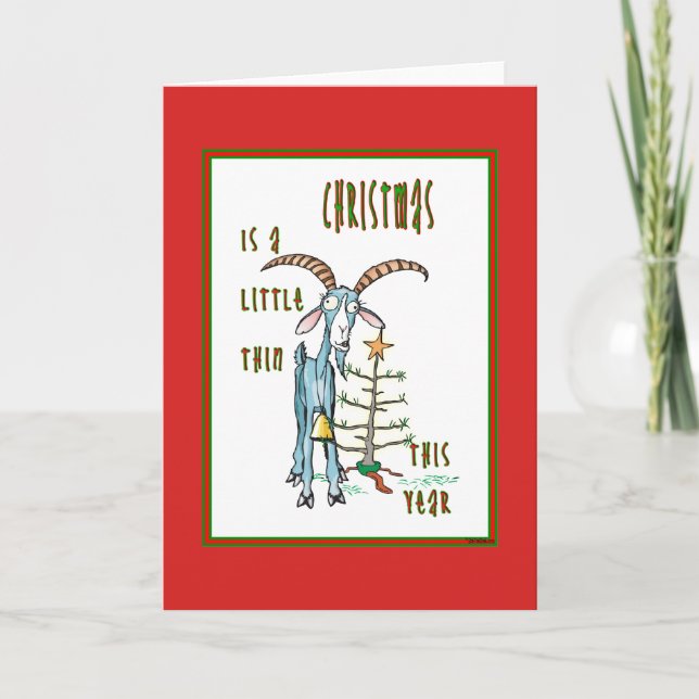 Tunn julklapp Goat Helgkort (Framsida)