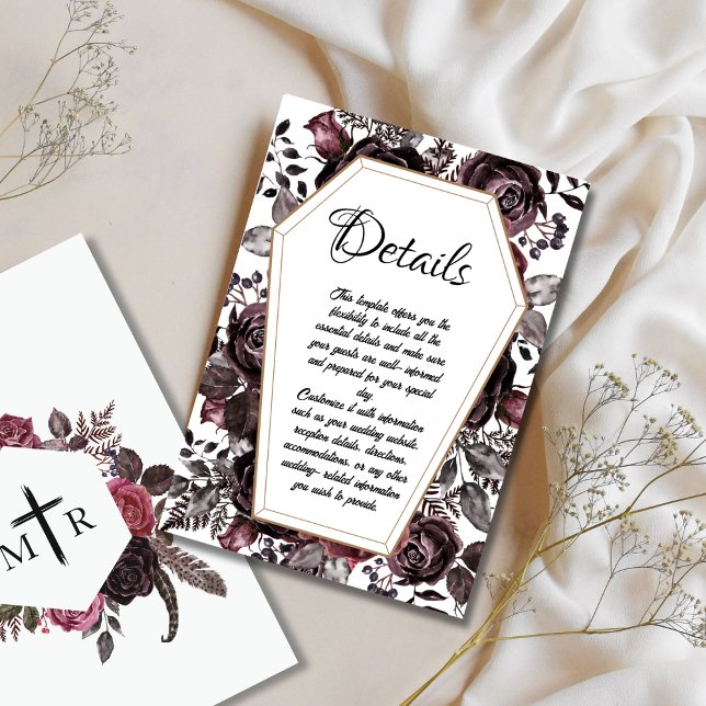 Tunn Koffin-informationskort för Bröllop Inbjudningar (Skapare uppladdad)