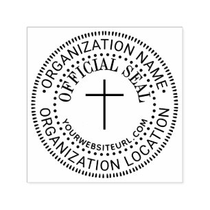Tunn kors Anpassad Officiell Stämpel Namn Ort URL