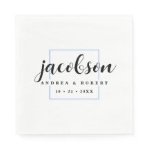 Tunn ljusblå Gräns-blöjor med efternamn