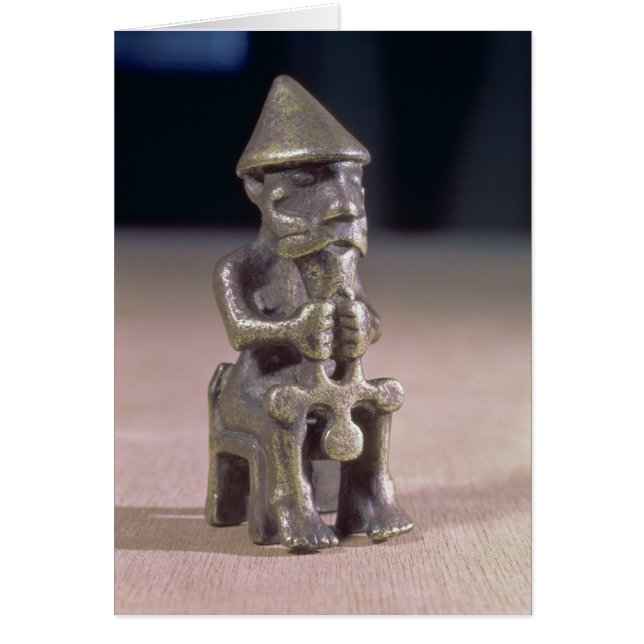 Tunn med hammare, statuett som hittats i Islandet Hälsningskort (Framsidan)