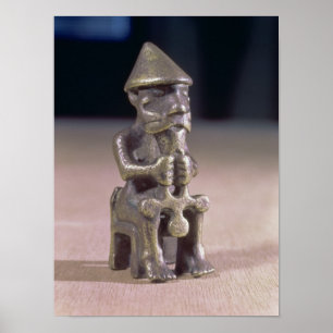 Tunn med hammare, statuett som hittats i Islandet Poster