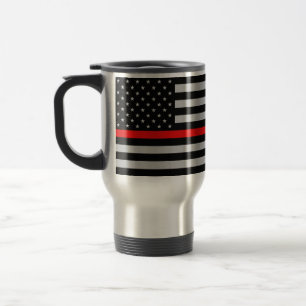 Tunn mugg för röd linjebrandmanflagga