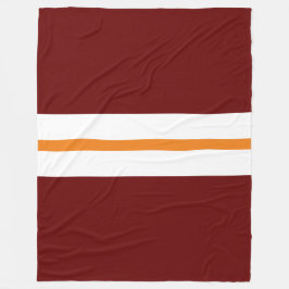 Tunn Orange Vit Tävla Rand på djupt rött Fleecefilt