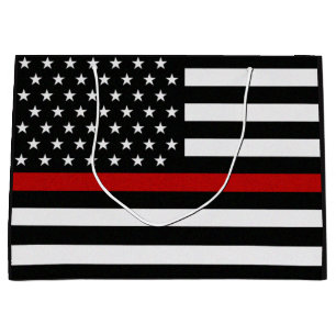 Tunn Red Line Firefighter-Flagga