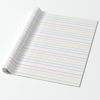 Tunn regnbågiga ränder på vit bakgrund presentpapper