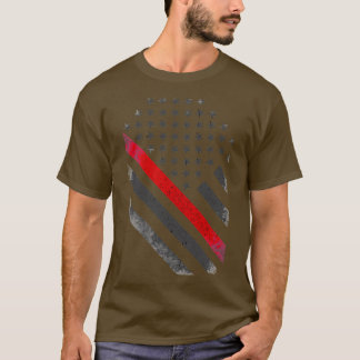 Tunn röd Flagga för brandmän T Shirt
