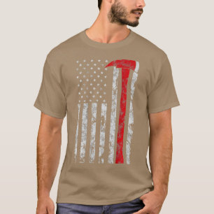Tunn röd linje Ax American flagga Patriot Firefigh T Shirt