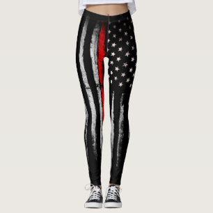 Tunn röd linje leggings