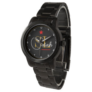 Tunn röd linje - Monogrammed Namn och Namnteckning Armbandsur