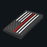 Tunn röd linjeamerikanska flaggan<br><div class="desc">Den tunna röd linje är ett symbol som används av brandmän.</div>