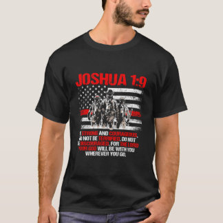 Tunn röda linje brandman bibelvers Joshua 19 T Shirt