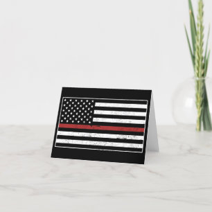 Tunn röda linje USA Flagga Brandman Brandkår Tack Kort