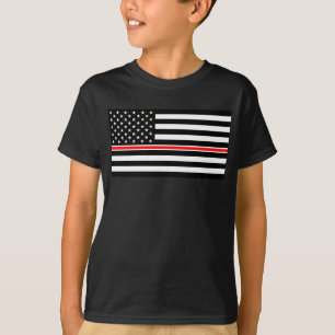 Tunn röda linjen flagga: Brandman Hjälte Minnesmär T Shirt