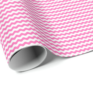 Tunn rosa- och vitvågar som slår in papper presentpapper