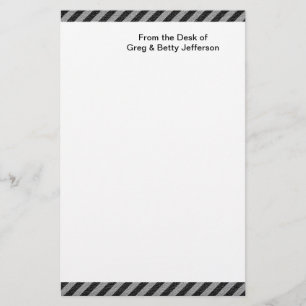 Tunn svart och Grått Diagonal Rand Brevpapper