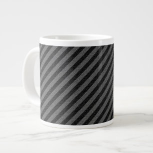 Tunn svart och Grått Diagonal Rand Jumbo Mugg