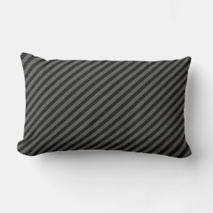 Tunn svart och Grått Diagonal Rand Lumbarkudde