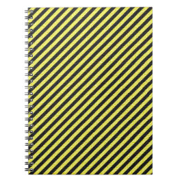Tunn svart och Gult diagonal Rand Anteckningsbok Med Spiral
