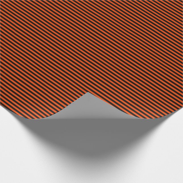 Tunn svart och ljusstark Orange Rand Presentpapper (Hörn)