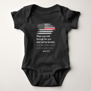 Tunn Verse Amerika för röd linjebrandmanbibel T Shirt