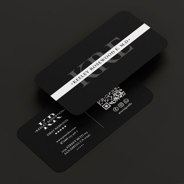Tunn vit linje Medicinsk EMT Physician Modern Visitkort (Thin White Line Medical EMT Physician Modern Business Card
)