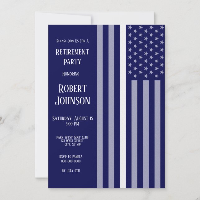 Tunn vit linje Pension Inbjudningar (Framsida)