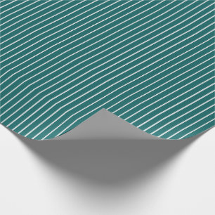 Tunn vita randig mönster på mörk teal presentpapper