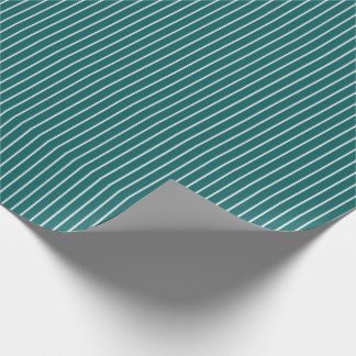 Tunn vita randig mönster på mörk teal presentpapper