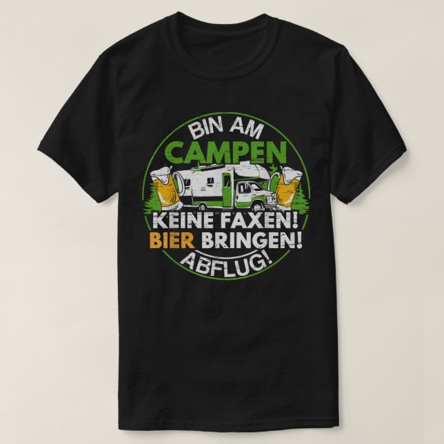 Tunna am Campen Keine Faen Camping Camper Caravan  T Shirt (Design framsida)