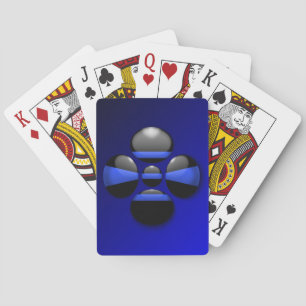 Tunna blå linjeknappar spel kort