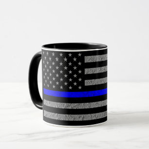 TUNNA BLÅ LINJEN STÖDJER POLIS KAFFEMUG MUGG