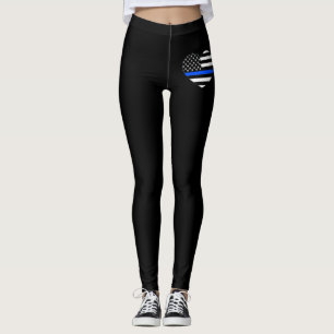 Tunna blålinjenhjärtakvinna damasker leggings