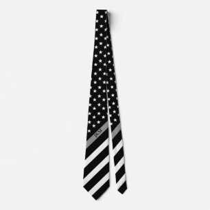 Tunna grått fodrar amerikanska flagganmonogramen slips