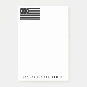 Tunna grått fodrar amerikanska flaggannamn 4 x 6 post-it block