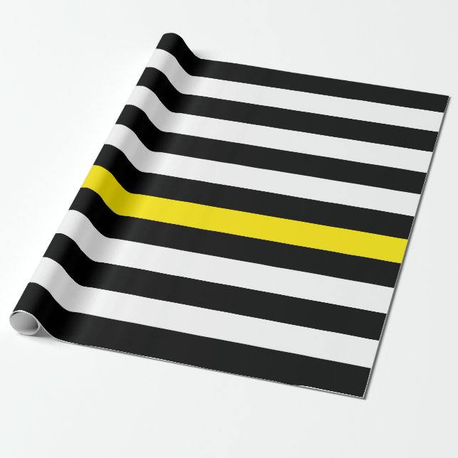 Tunna Gult-linjeutskick Flagga Stripe Mönster Presentpapper (Utrullad)