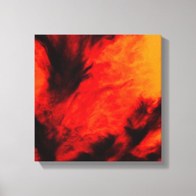 Tunna moln - Orange Canvastryck (Framsida)
