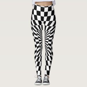 Tunnel för optisk illusionschackbräde leggings
