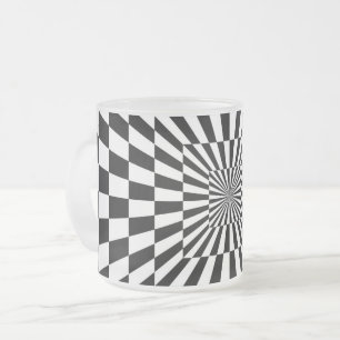 tunnel för optisk illusionschessboard frostad glasmugg