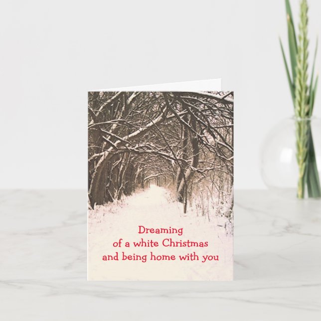 TUNNEL I TRÄD I SNÖ/DREAMING OF WHITE CHRISTMA HELGKORT (Framsida)
