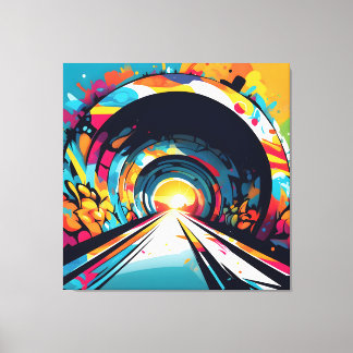 Tunnel med Graffiti Art Canvastryck